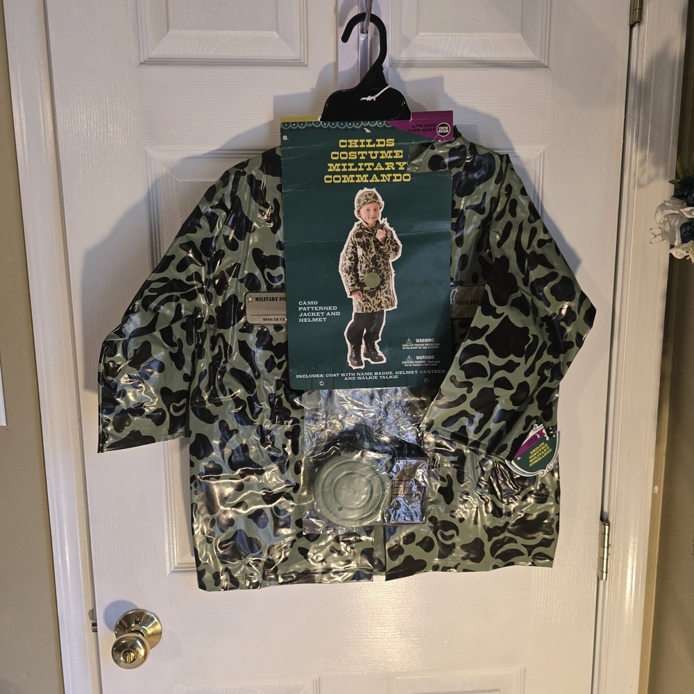 Childs Military Commando Costume Set Camouflage Patterned Jacket OSFM